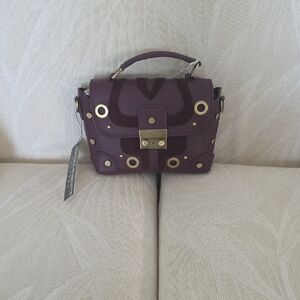 Sondra Roberts Purple Mini Bag with Gold Accents